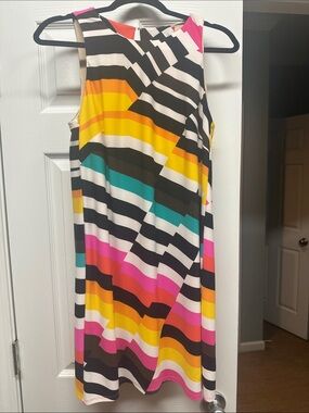 Trina Turk Multicolor Stripe Sleeveless Shift Dress